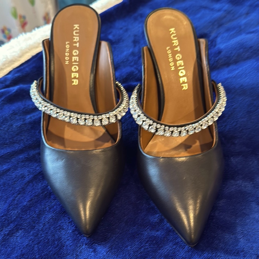 Kurt Geiger Black Women's Shoes with Embellished Strap